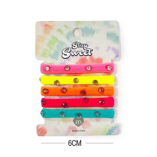 Colorful 5PC Hair Tie Set 9639 (12 units)