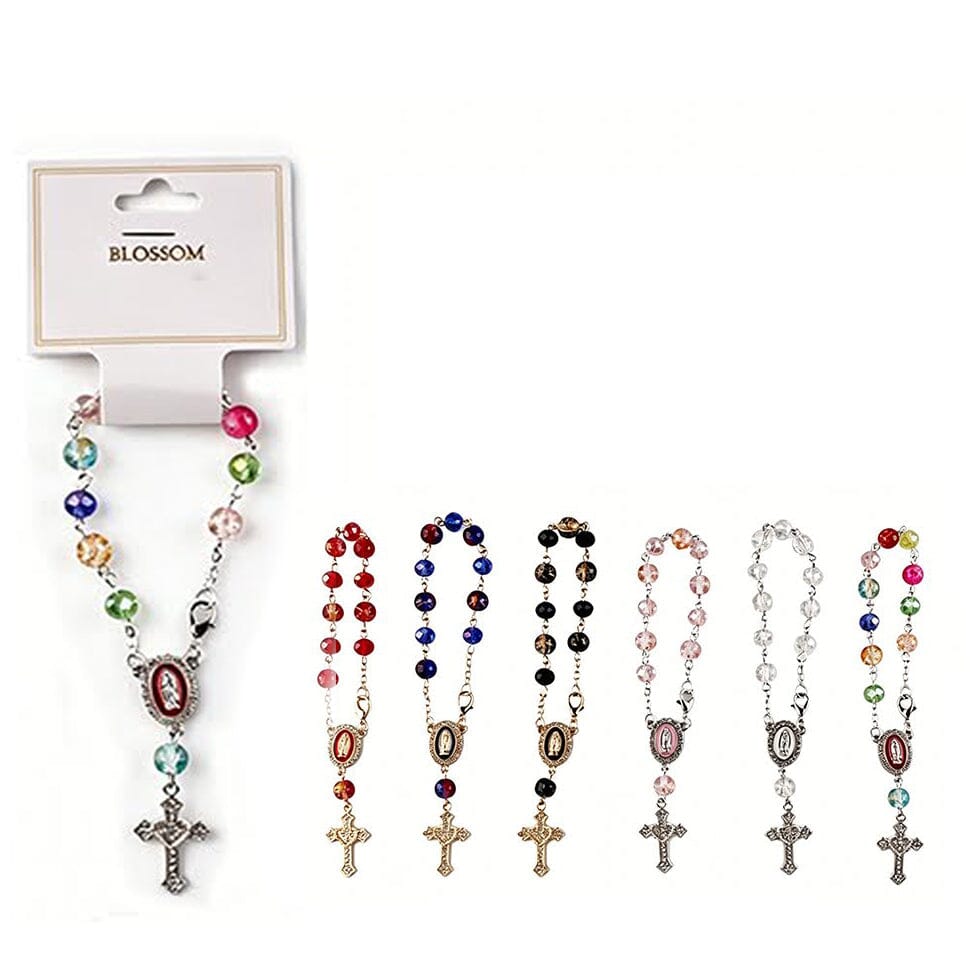 Colorful Beaded Rosary Bracelet 3905 (12 units)