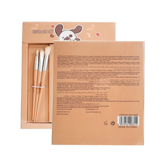 Cookie Makeup Kit – 12 Color Eyeshadow Palette with Brushes (6 units)