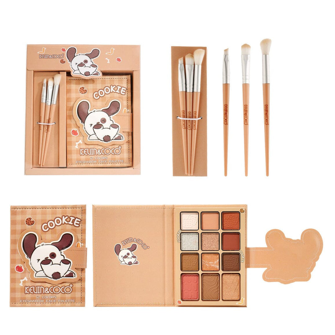 Cookie Makeup Kit – 12 Color Eyeshadow Palette with Brushes (6 units)