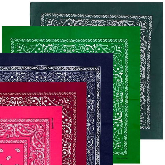 Cotton Solid Color Bandana - Sold By Color (12 units)