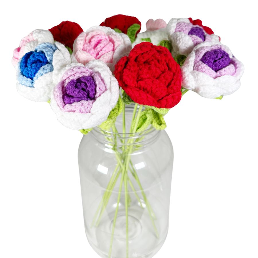 Crochet Flower Knitted Rose 11644 (12 units)