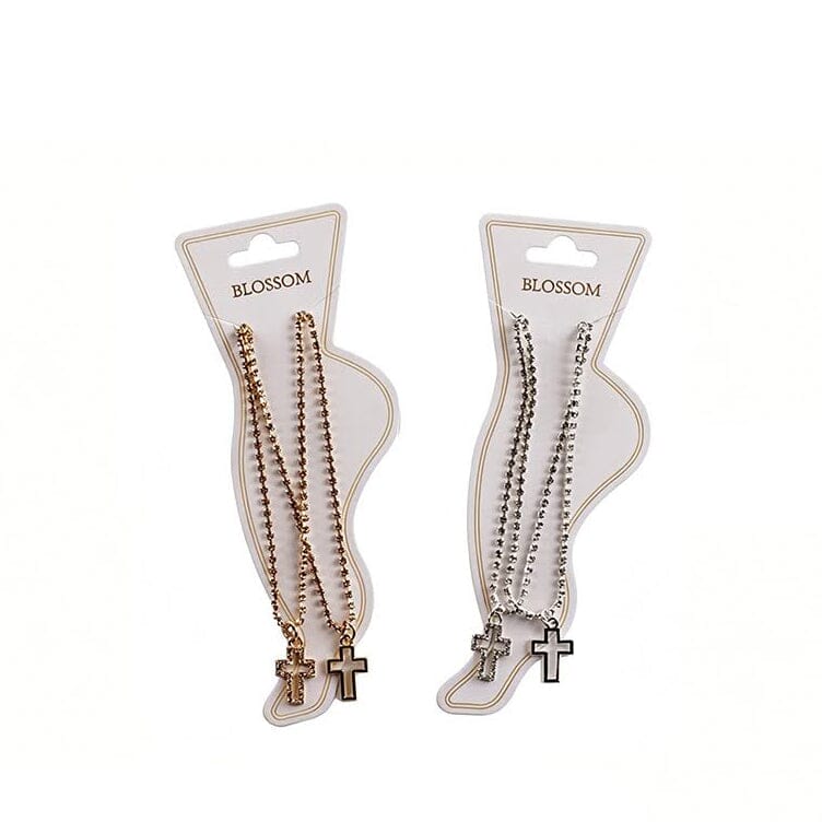 Cross Pendant Ball Chain Anklet 283 (12 units)