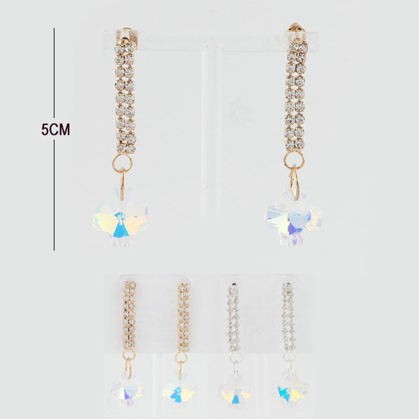 Cross With Rhinestone Drop Earring 1523 (12 units)