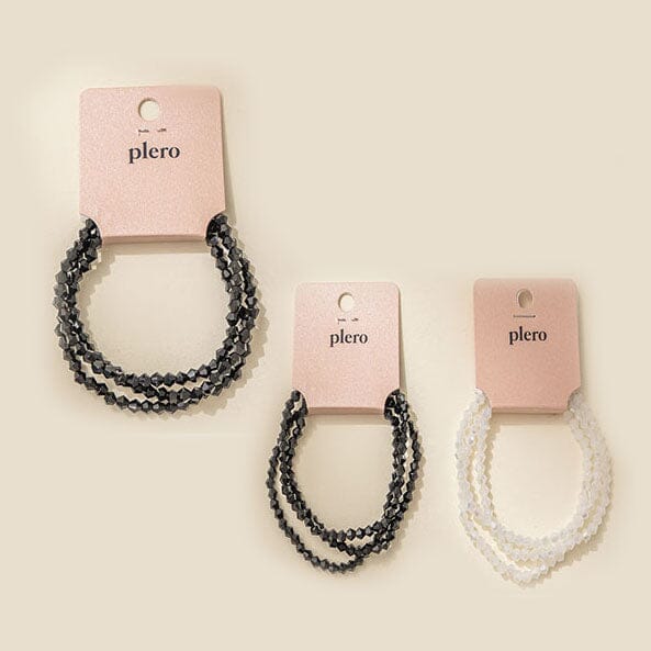 Crystal Beaded Stretch Bracelet Set 3001-BK (12 units)