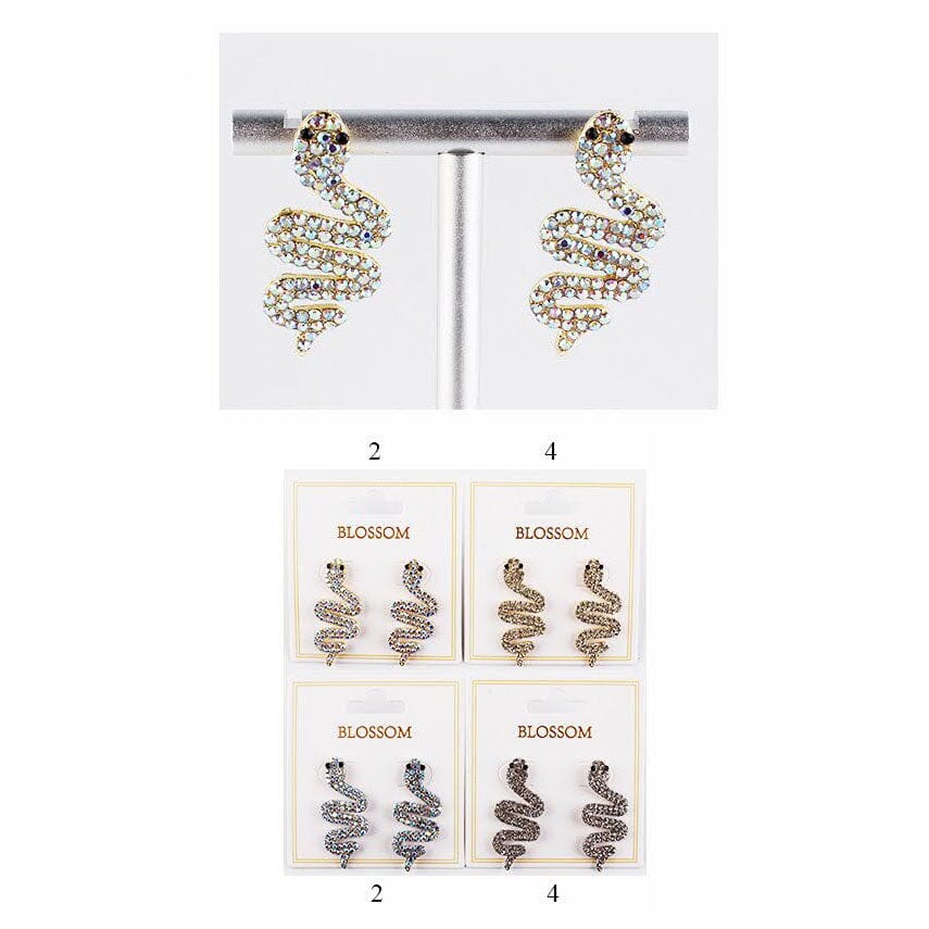 Crystal Snake Statement Earrings 6018 (12 units)