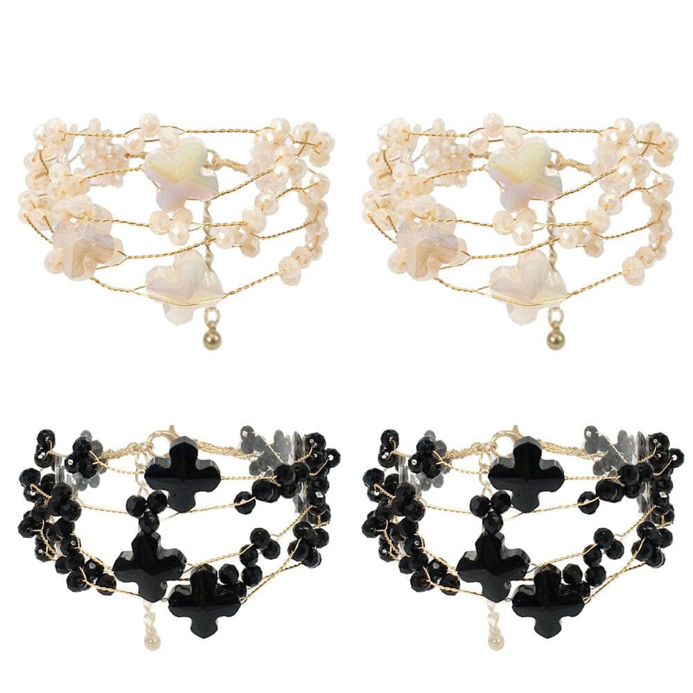 Crystal Wire Beaded Bracelet 2 Colors (4 units)