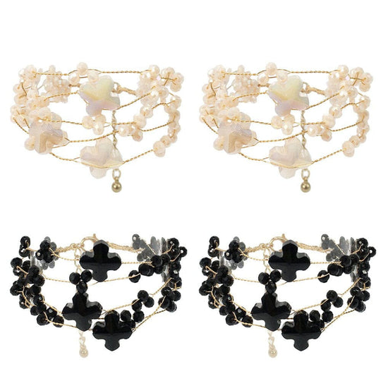 Crystal Wire Beaded Bracelet 2 Colors (4 units)