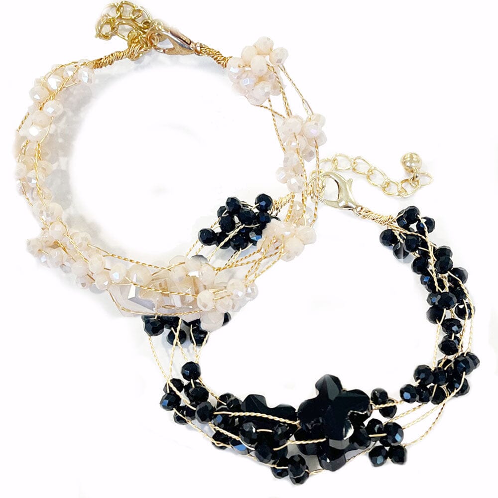 Crystal Wire Beaded Bracelet 2 Colors (4 units)