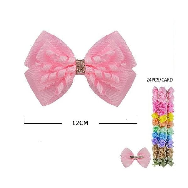 Curly Ribbon Bow Hair Clip – Cute & Stylish  1878P (24 units)