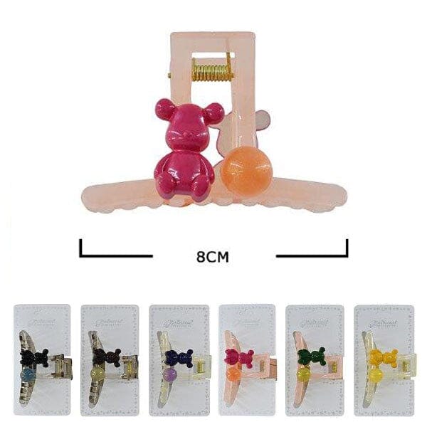 Cute Bear Hair Jaw Clip 10722M (12 units)