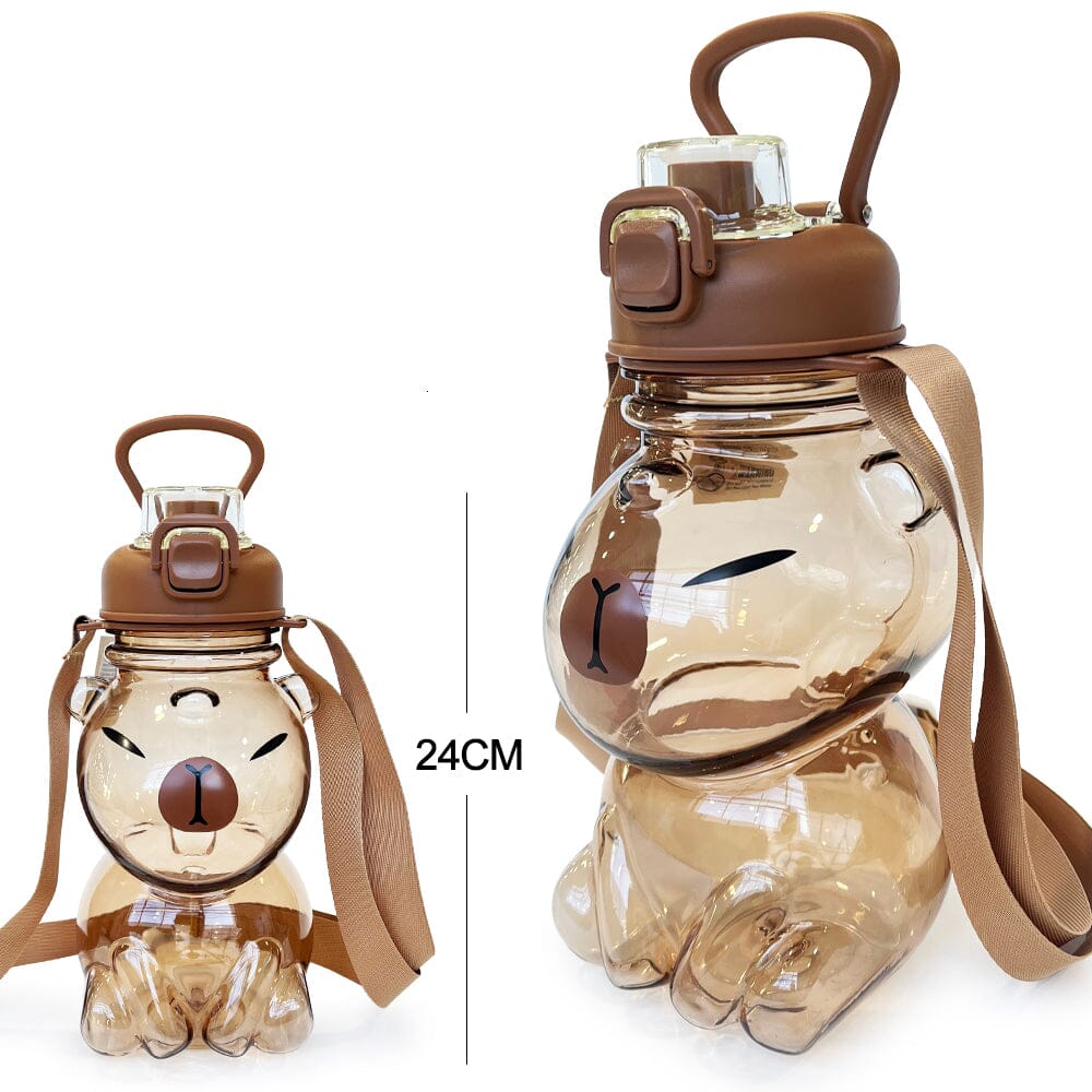 Cute Clear Brown Water Bottle (1 unit)