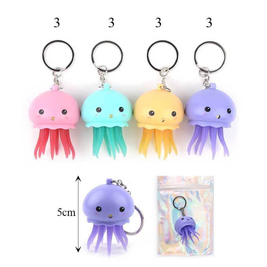 Cute Jellyfish Keychain – Soft Silicone Ocean Animal Key Ring 0853 (12 units)