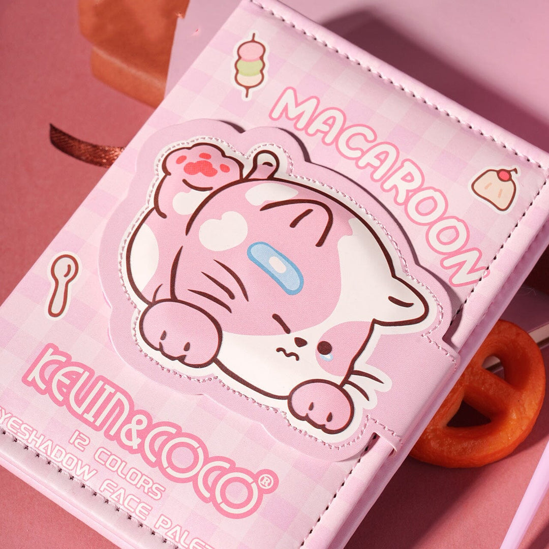 Cute Macaroon Makeup Kit – 12 Color Eyeshadow Palette with Brushes (6 units)