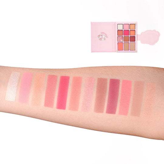 Cute Macaroon Makeup Kit – 12 Color Eyeshadow Palette with Brushes (6 units)