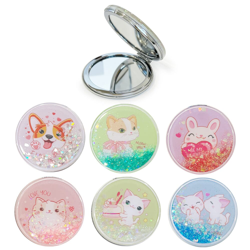 Cute Moving Glitter Compact Mirror 0505 (12 units)