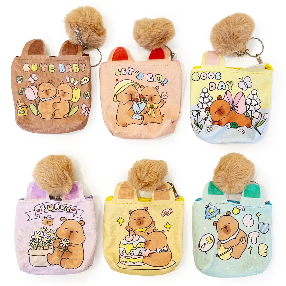Cute Pom Pom Coin Purse With Keychain 1052 (12 units)