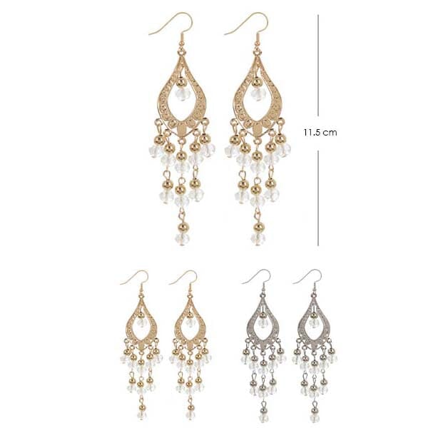 Dangle Crystal Beaded Earrings 9920 (12 units)