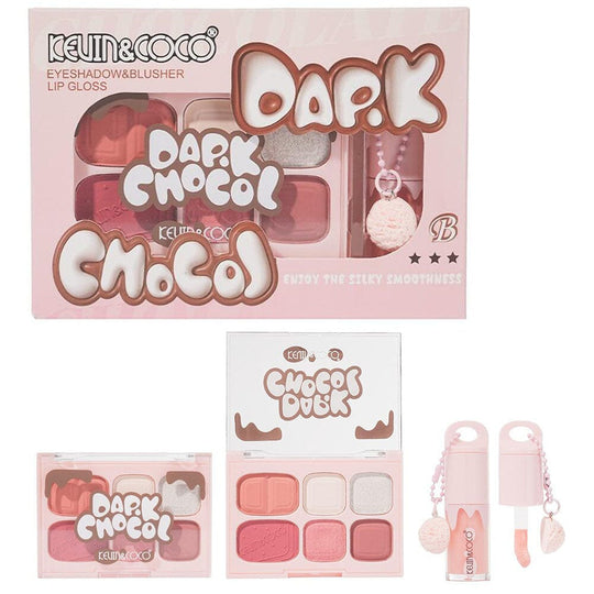 Dark Chocol Palette & Lip Gloss Set 1326 (6 units)