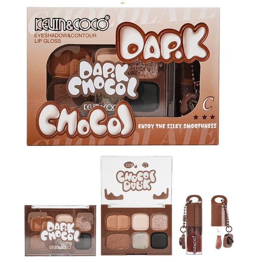 Dark Chocol Palette & Lip Gloss Set 1327 (6 units)