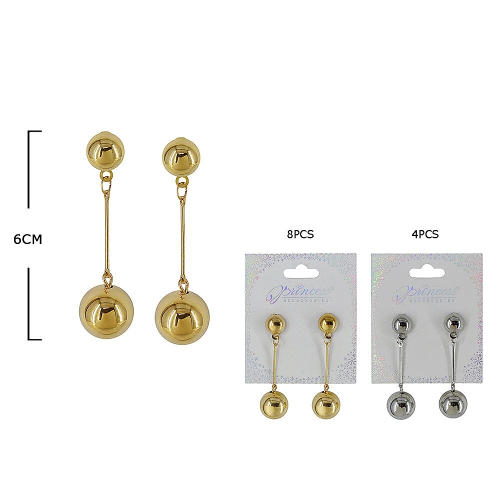 Double Ball Drop Earrings 2034GS (12 units)