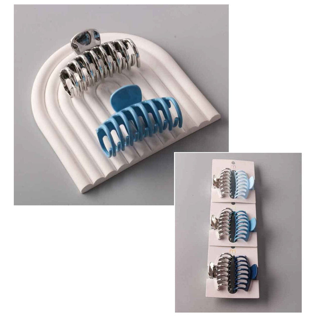 Dual Tone Metal & Matte 2PCS Hair Claw Clip Set 11717 (12 units)