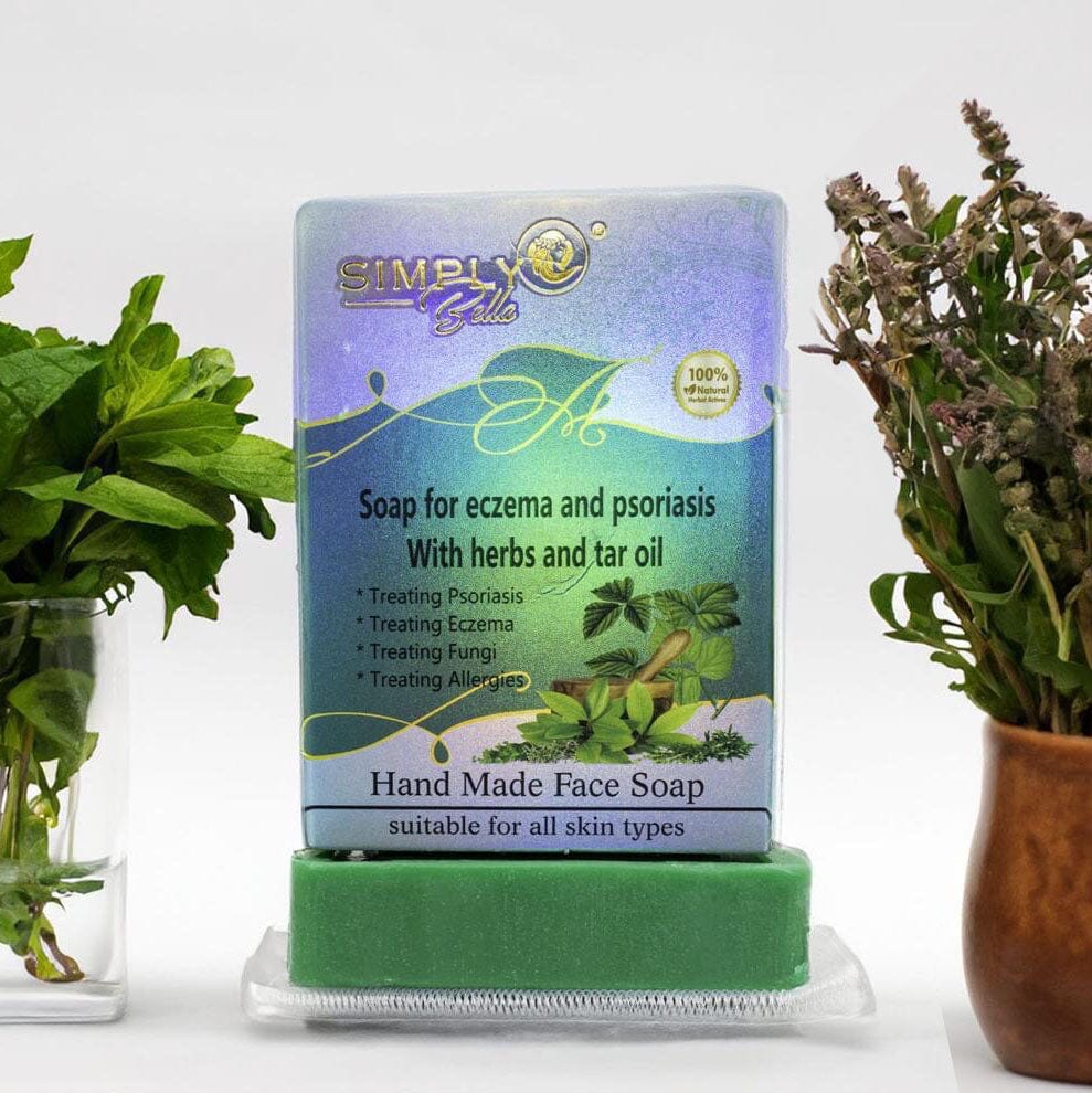 ECZEMA AND PSORIASIS WITH HERBS & TAR OIL 100% NATURAL SOAP (12 units)