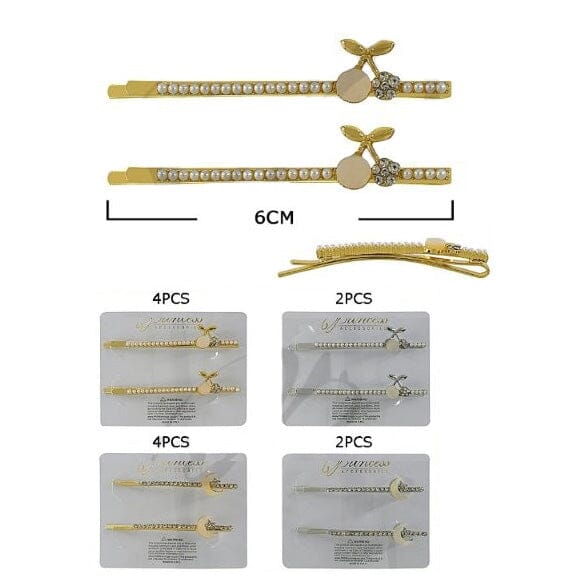 Elegant Cherry Hair Clip Set 10875GS (12 units)