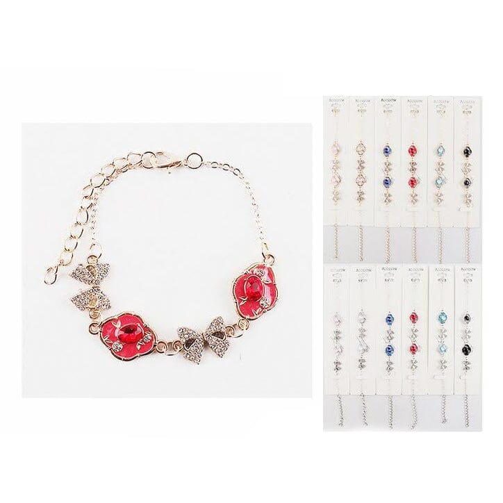 Elegant Crystal Charm Bracelet 3851 (12 units)