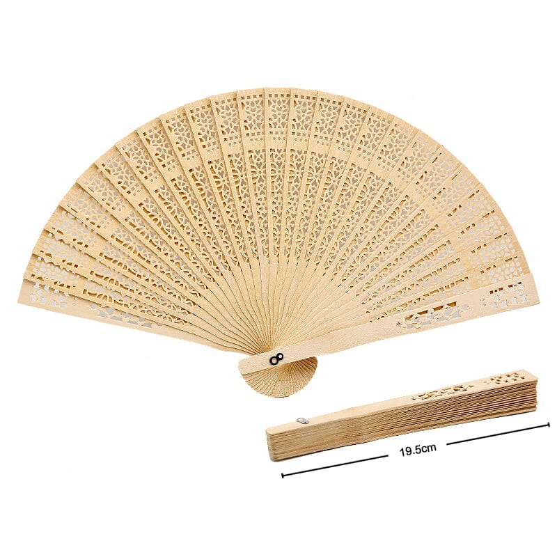 Elegant Wooden Folding Fan 062B2 (12 units)