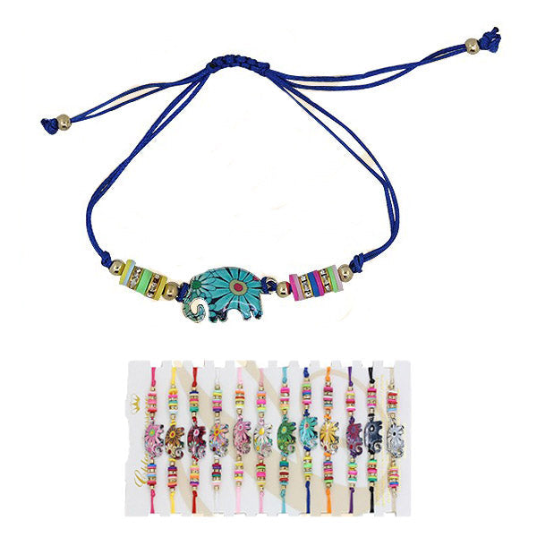Elephant Adjustable Bracelets 0246R12 ( 12 units)