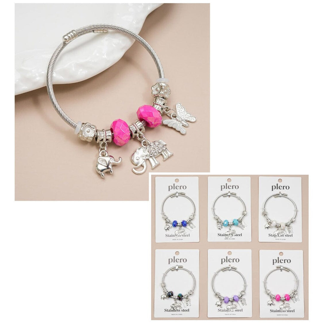 Elephant & Butterfly Charm Bracelet 2180 (12 units)