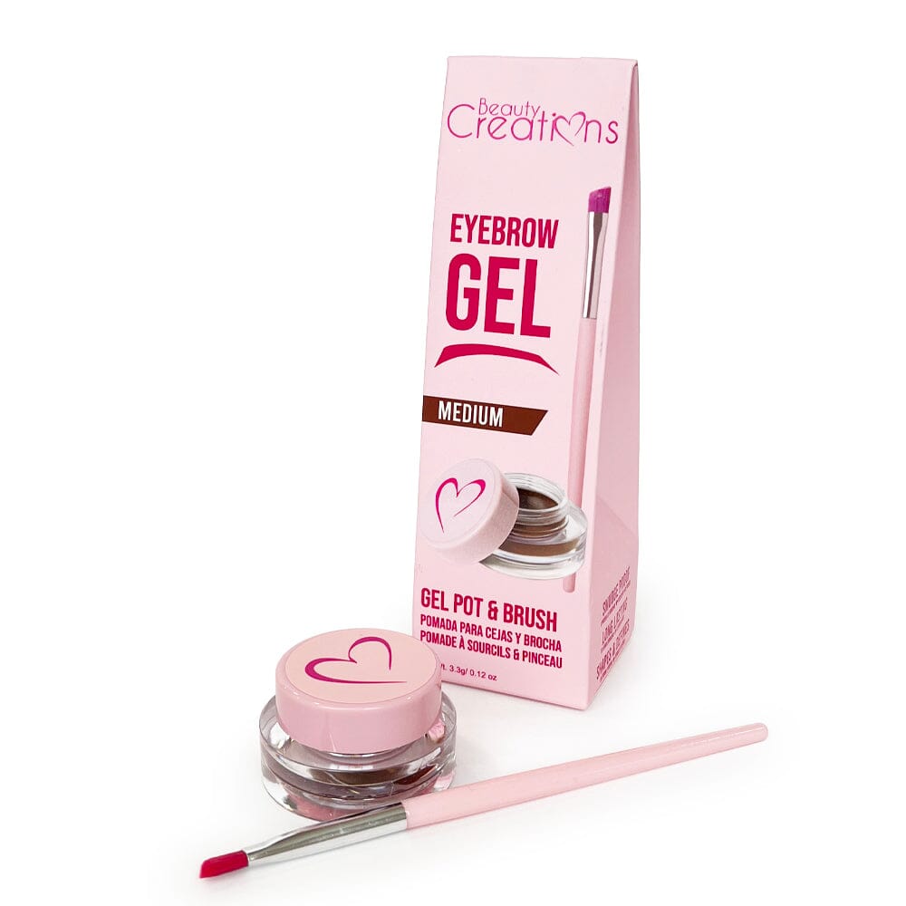 Eyebrow Gel Pot & Brush Medium & Dark Color (12 units)