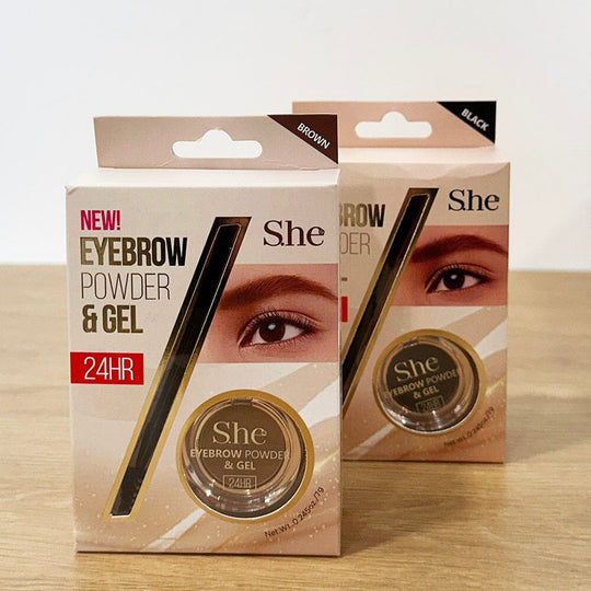 Eyebrow Powder & Gel  2-in-1 Long Lasting Brow Kit- Black & Brown (24 units)