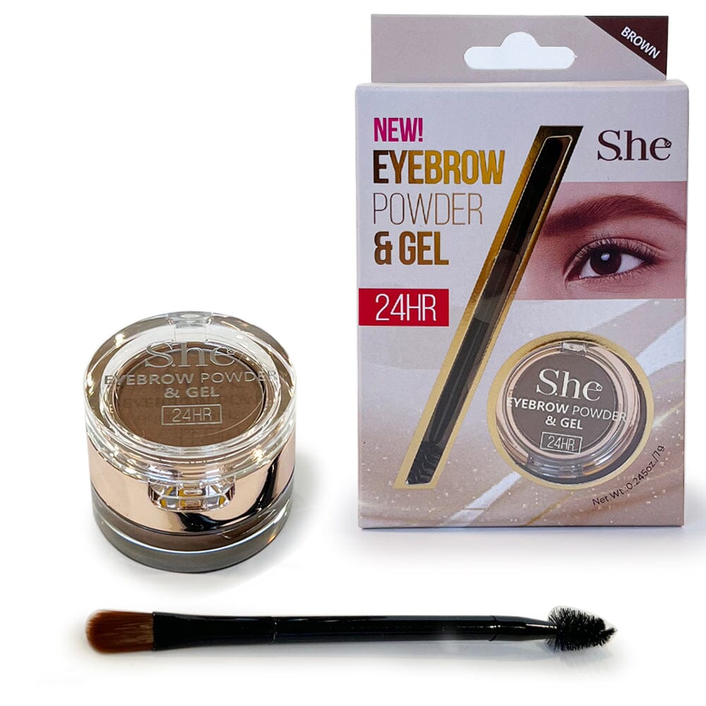 Eyebrow Powder & Gel  2-in-1 Long Lasting Brow Kit- Black & Brown (24 units)