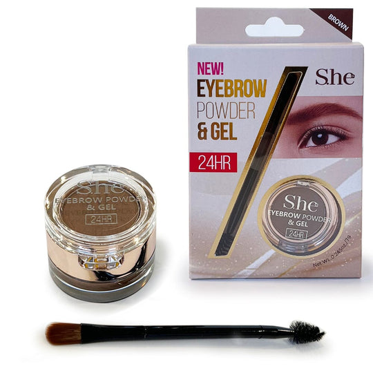 Eyebrow Powder & Gel  2-in-1 Long Lasting Brow Kit- Black & Brown (24 units)