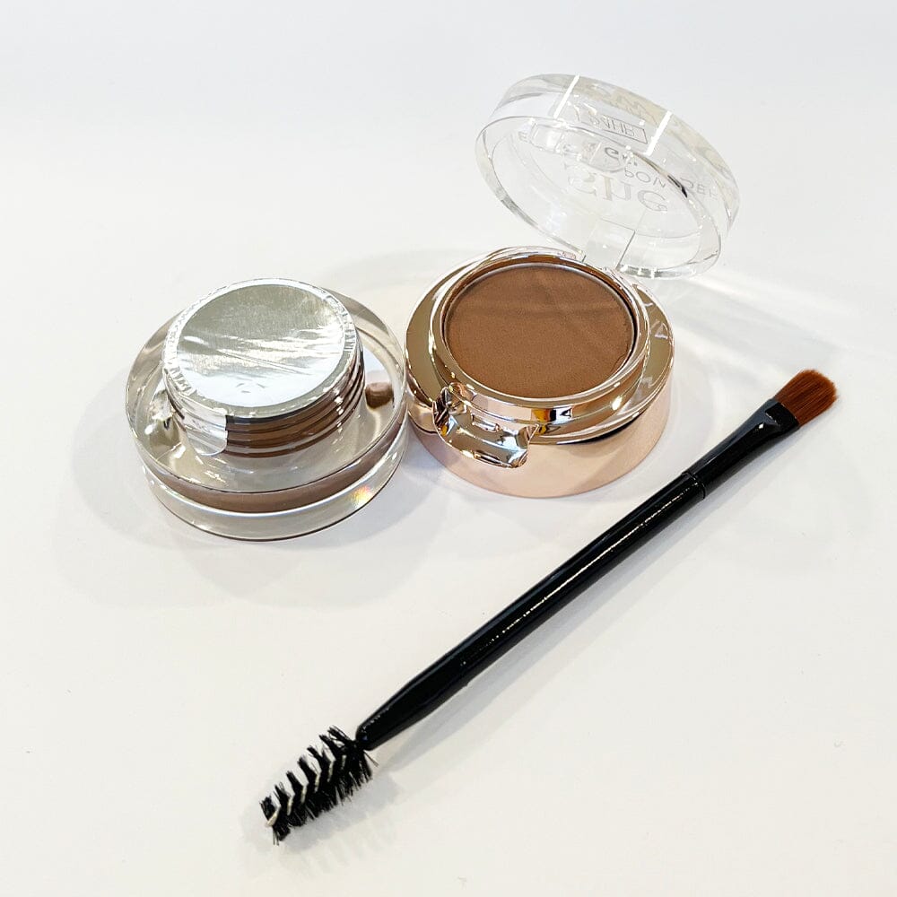 Eyebrow Powder & Gel  2-in-1 Long Lasting Brow Kit- Black & Brown (24 units)