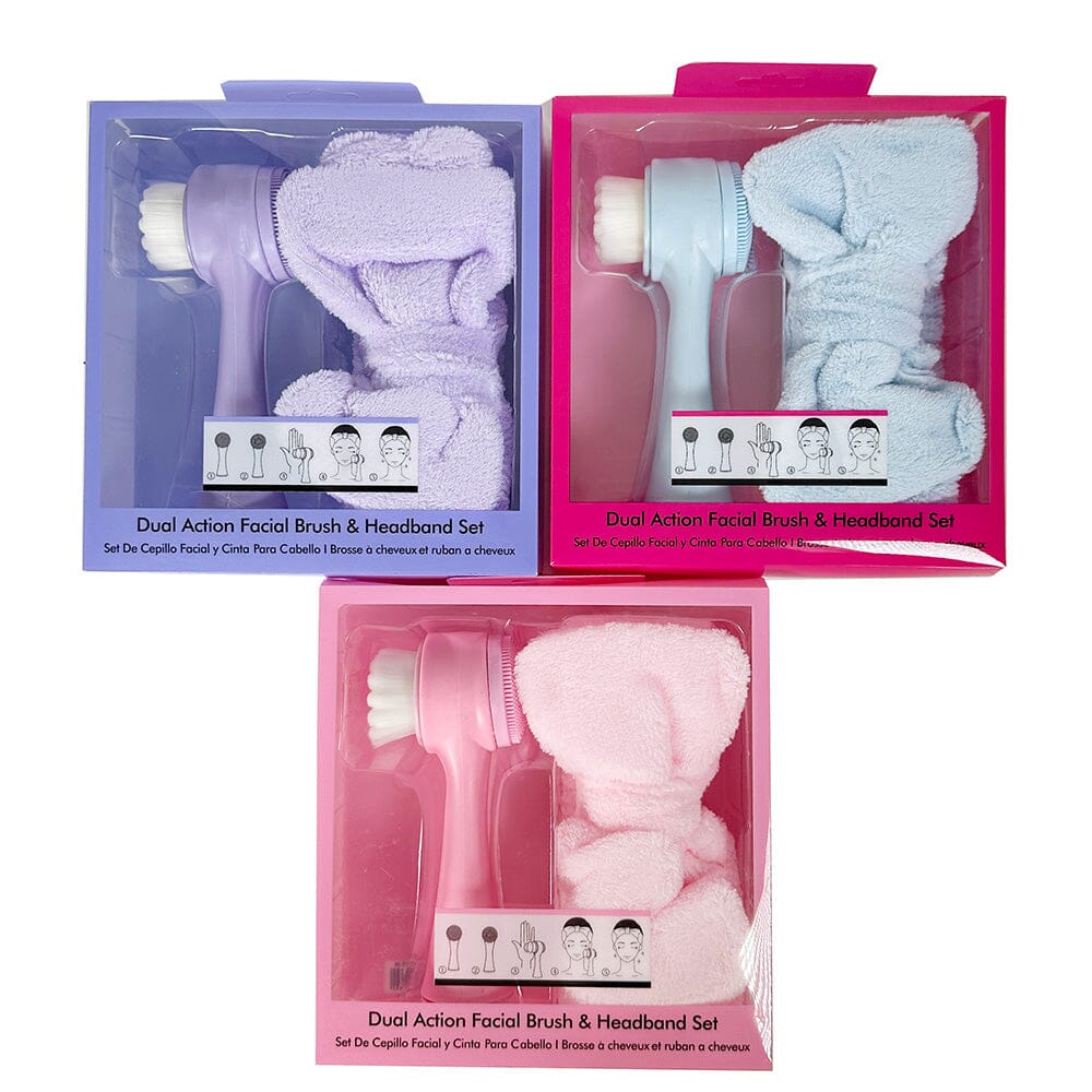 Facial Duo Cleaning Brush + Head Wrap Set ( 6 units)
