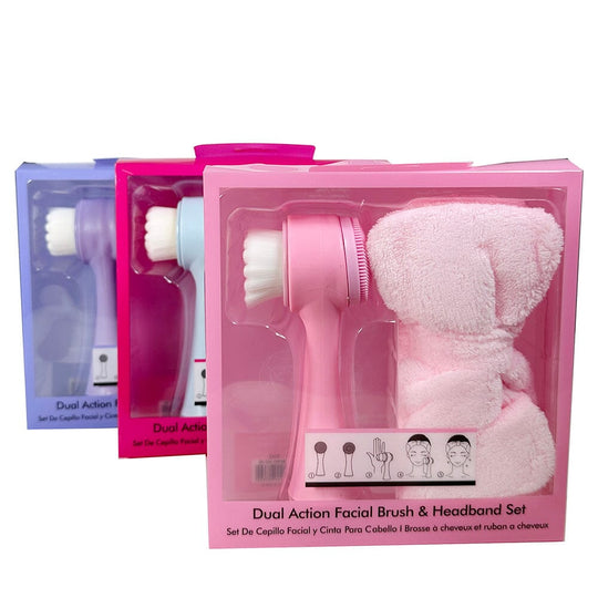 Facial Duo Cleaning Brush + Head Wrap Set ( 6 units)