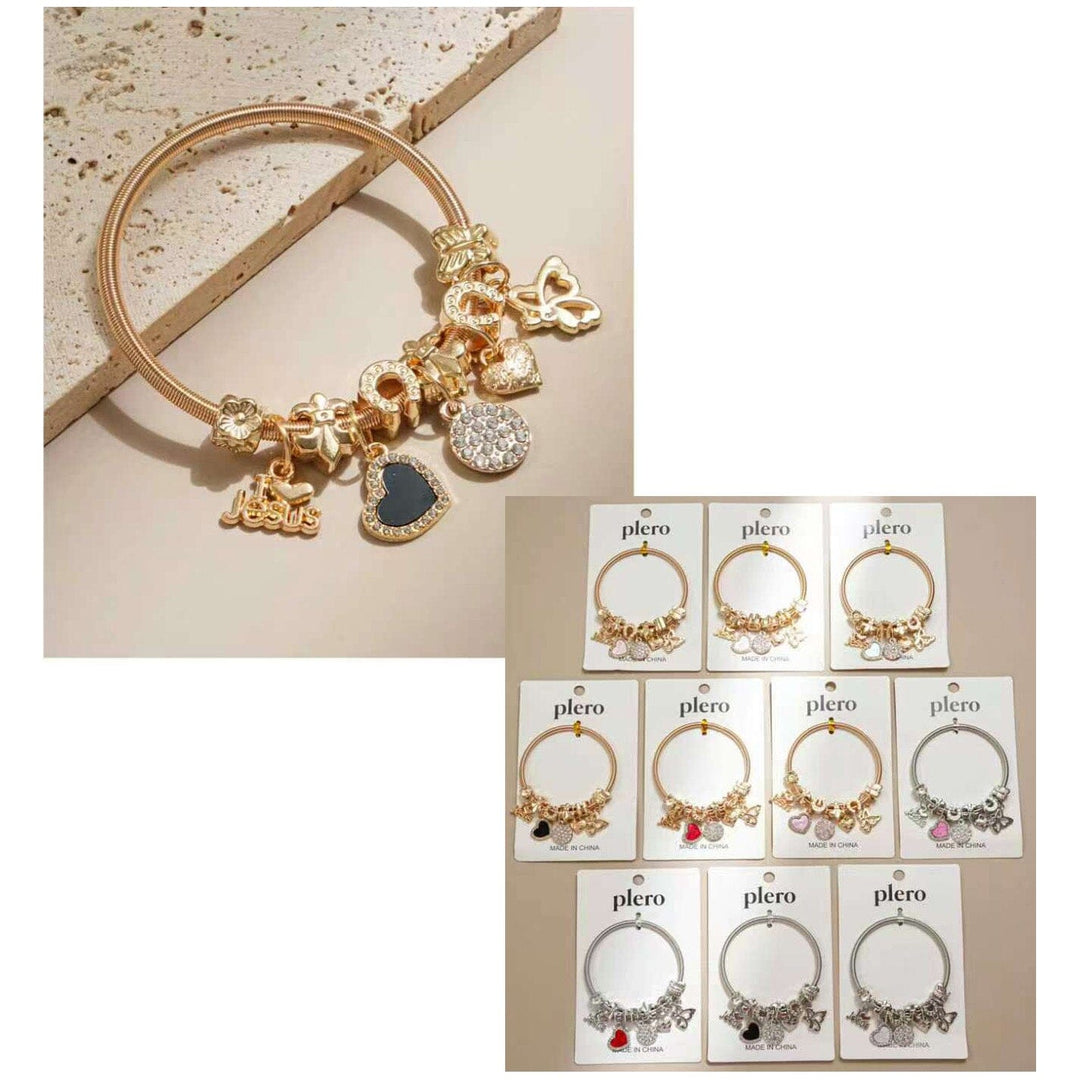 Faith Charm Bangle Bracelet 2189 (12 units)