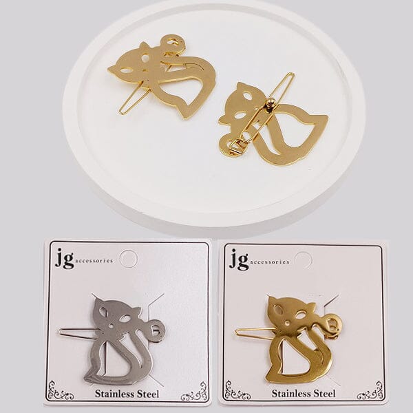 Fashion Cat Stainless Steel Hair Pin (12 units)