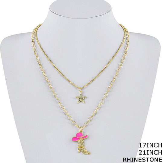 Fashion Cowboy Boots Necklace 31822K (12 units)