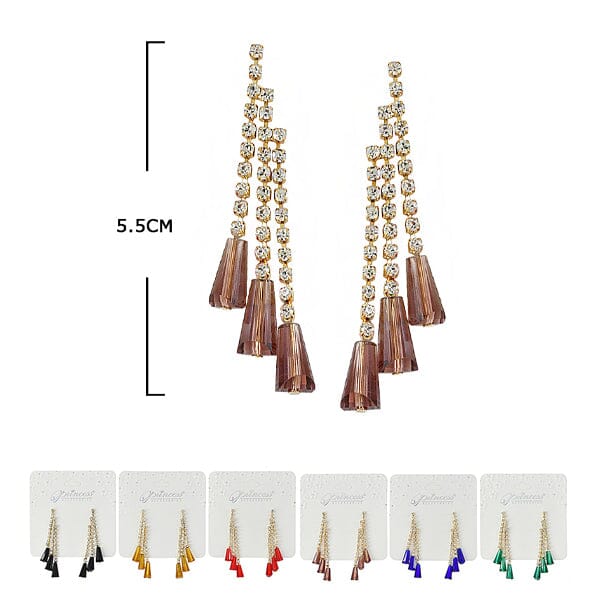 Fashion Drop Earrings 70155R ( 12 units)