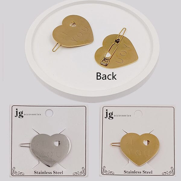 Fashion Heart Stainless Steel Hair Pin (12 units)
