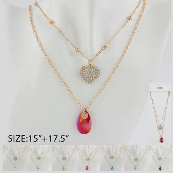 Fashion Layered Necklaces Heart 1227Y (12 units)