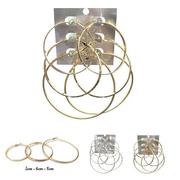 Fashion Multi Hoop Earring 503SLGD (12 units)