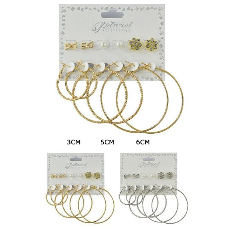 Fashion Multi Hoop Earrings 3272GS (12 units)