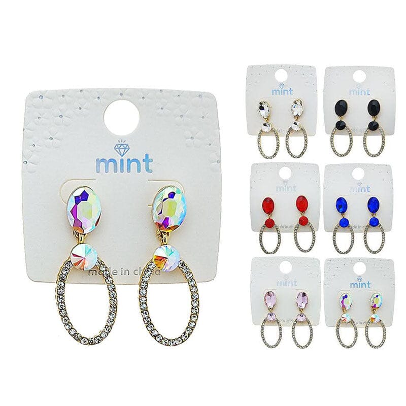 Fashion Rhinestone Earrings 47993 (12 units)