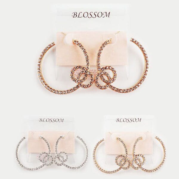 Fashion Rhinestone Hoop Earring 5233 (12 units)