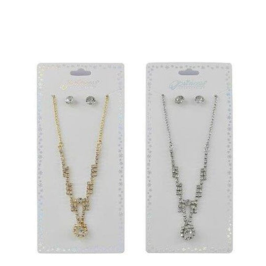 Fashion Rhinestone Necklace Set 37055GS (12 units)